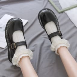 JK Woman Socks Solid Black White Lolita Lacework Ruffle Socks Summer Thin Kawaii Sweet Girls Cute Short Socks Women