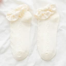 JK Woman Socks Solid Black White Lolita Lacework Ruffle Socks Summer Thin Kawaii Sweet Girls Cute Short Socks Women