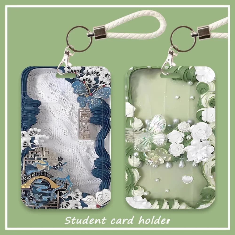 LUCKY-EBINLANDS Credit Card Holders, Plastic Business Card Holder, Cute Badge Holder Student