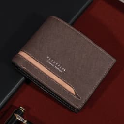 Men's Fashion Business Short Wallet With Card Slots Horizontal Soft PU Leather Wallet