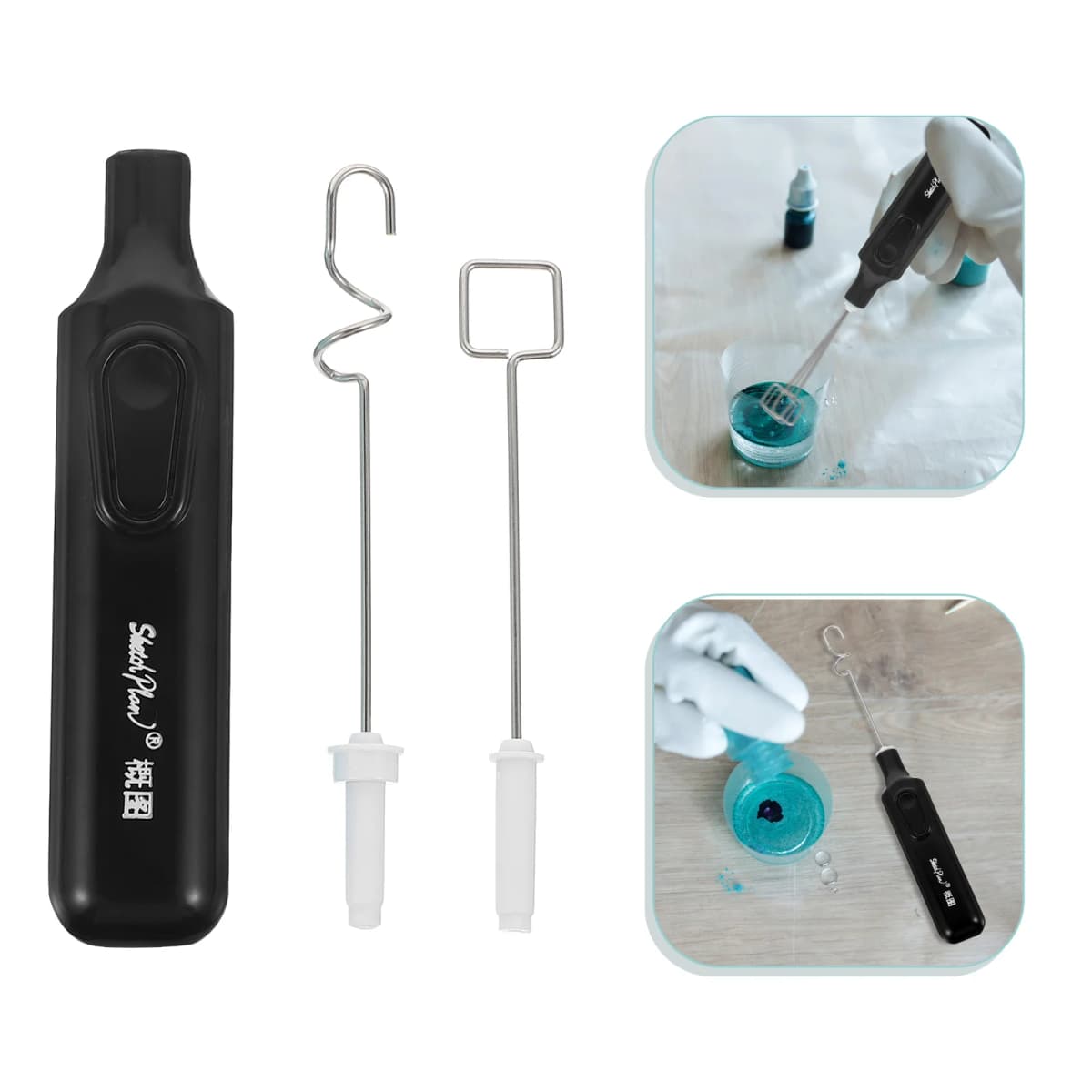Portable Pigment Mixer Electric Blender For Paint Resin Stirrer Epoxy Supplies Painting Tools Brush Set Handheld Device With