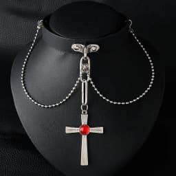 anime cosplay Rosario and Vampire pendant necklace figure Akashiya Moka leather choker clavicle chain jewelry fans gifts