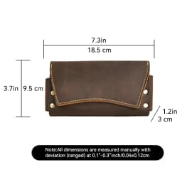 1pcRetro Genuine Leather Men's Waist Bag, Two ways to Wear, with a Leather Clip, Multifunctional Phone Bag, Zero Wallet
