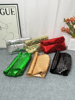 Women Silver Evening Clutch Bag Luxury Designer Shining Sequins Party Wedding Purse Fashion Trends Handbag Black Metal Wallet