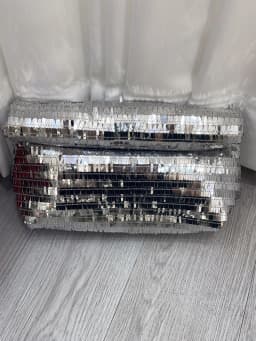 Women Silver Evening Clutch Bag Luxury Designer Shining Sequins Party Wedding Purse Fashion Trends Handbag Black Metal Wallet