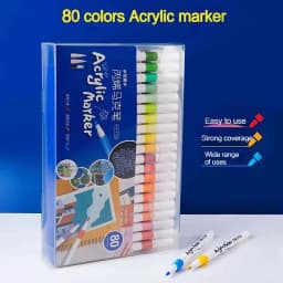 12-60 Colors Acrylic Markers Pen Set Paint Art Marker Soft Tip Pen for Children Stone Paint Ceramic Glass Wood Fabric Painting