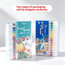 12-60 Colors Acrylic Markers Pen Set Paint Art Marker Soft Tip Pen for Children Stone Paint Ceramic Glass Wood Fabric Painting