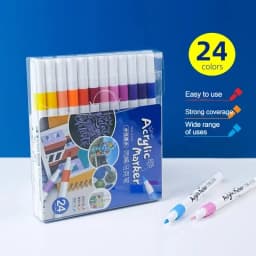 12-60 Colors Acrylic Markers Pen Set Paint Art Marker Soft Tip Pen for Children Stone Paint Ceramic Glass Wood Fabric Painting