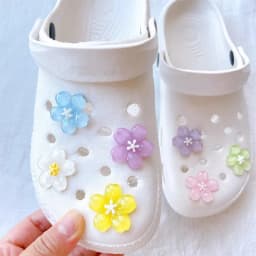 Cartoon Cherry Blossom 3D Resin Shoe Buckle Hole Charms Colorful Flower Shoe Decorations DIY Accessories for Kids' Shoes
