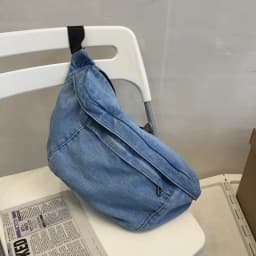 High quality Denim Waist Bag College Style Crossbody Chest Pack Casual Street Fanny Pack Unisex Shoulder Bag Teenager Chest Bags