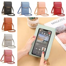 RFID Anti Theft Leather Bag Touch Screen Phone Purse Crossbody Bags Women Travel Smartphone Handbag