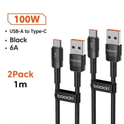 Toocki 6A USB To Type C Cable for Huawei Xiaomi PD 100W Fast Charging Charger USB C Data Cord Quick Charge for Samsung Oneplus