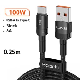 Toocki 6A USB To Type C Cable for Huawei Xiaomi PD 100W Fast Charging Charger USB C Data Cord Quick Charge for Samsung Oneplus