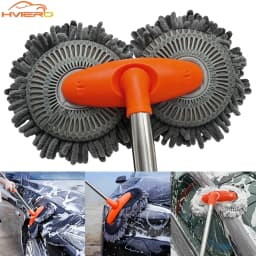1X Car Cleaning Wash Multipurpose Kit Microfiber Brush Mop Sponge Wipe Auto Home Tools Universal Clean Accessories Yellow Gray