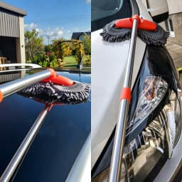 1X Car Cleaning Wash Multipurpose Kit Microfiber Brush Mop Sponge Wipe Auto Home Tools Universal Clean Accessories Yellow Gray