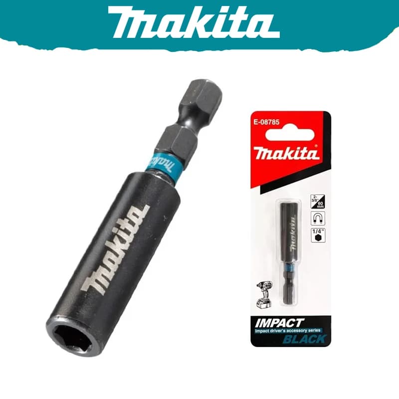 Makita E-08785 Impact Magnetic Extension Bit Holder Black 60MM/1/4" Hexagon Rust Resistant Durable Tool Accessories