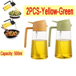 2in1 500ml Plastic Kitchen Oil Sprayer Spray Oil Olive Spray Bottle for Oil Dispenser BBQ Baking Roasting Picnic Kitchen Tool