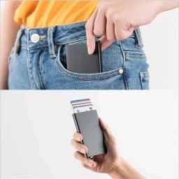 Rfid Credit Card Holder Metal Thin Slim Smart Wallet Men Women Wallets Pop Up Minimalist Small Black Purse Mini Walets for Men