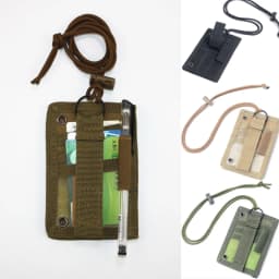 Tactical ID Card Holder Hook Loop Patch Tour Guide Badge Holders Outdoor Travel Pouch Pen Purse and Nylon Lanyard