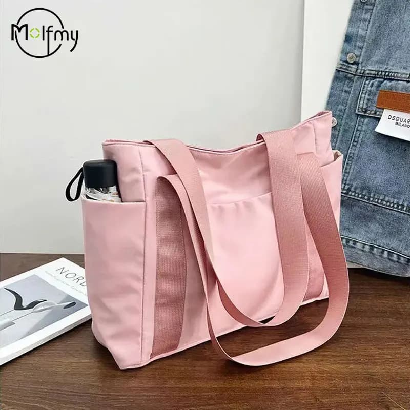 Women's Bag Designer Luxury Bags Nylon Commuting Shoulder Handbag Solid Color Tote Bag Mommy Large Capacity Vacation Handbag2024