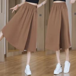 New Female Summer Thin Fashion Versatile Slimming 7-Point Trousers Women'S Commuter Loose High Waist Casual Wide Leg Pants