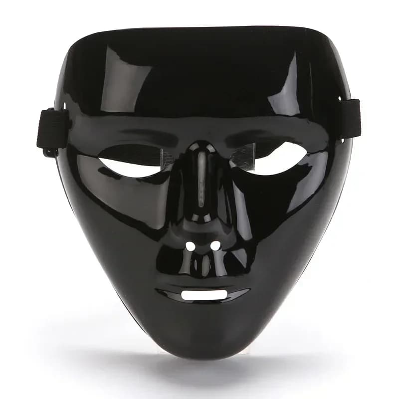 Halloween Black Street Dance Mask Pure Black Mask Masquerade Dancer Ghost Step Mask Halloween Street Dance Mask
