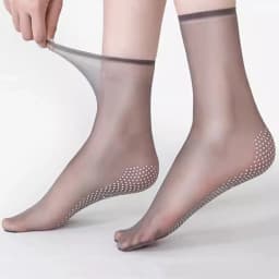1 Pair Women's Thin Socks Summer New Black Solid Color Silicone Non-slip Socks Lady Ultrathin Transparent Socks For Women