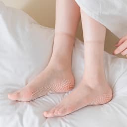 1 Pair Women's Thin Socks Summer New Black Solid Color Silicone Non-slip Socks Lady Ultrathin Transparent Socks For Women