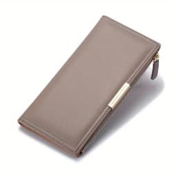 Ultra Slim Wallet For Women, RFID Blocking Credit Card Holder, Bifold Clutch Coin Zipper Travel Long Purse