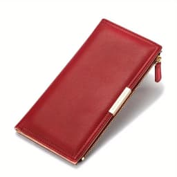Ultra Slim Wallet For Women, RFID Blocking Credit Card Holder, Bifold Clutch Coin Zipper Travel Long Purse