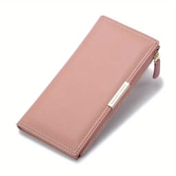 Ultra Slim Wallet For Women, RFID Blocking Credit Card Holder, Bifold Clutch Coin Zipper Travel Long Purse