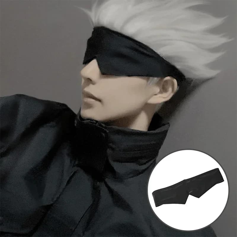 Anime Jujutsu Kaisen Gojo Satoru Mask Blindfold Cosplay Prop Anime Black Man Woamn Hair Band Accessories Sleep Eyewear
