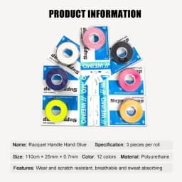 PU Badminton Racket Overgrips Shock Absorption Non-Slip Non-Slip Grip Tape Fishing Rod Multi-color Racquet Sweatband