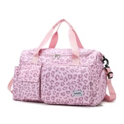 Classic Leopard Print Large Capacity Leisure Luggage Bag With Multiple Pockets And Shoe Compartment Sports Fitness Travel Bag