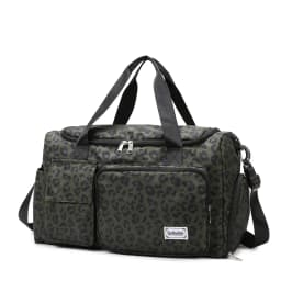 Classic Leopard Print Large Capacity Leisure Luggage Bag With Multiple Pockets And Shoe Compartment Sports Fitness Travel Bag