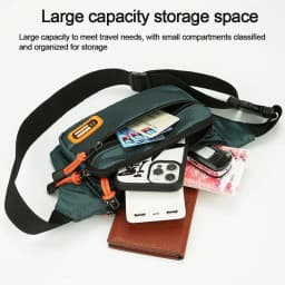 Nylon Men Waist Bag Chest Bag Large-capacity Waterproof Sport Mobile Phone Bag Outdoor Travel Anti-theft Business Cashier Wallet