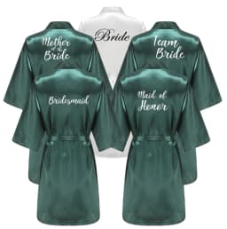Wedding Party Team Bride Robe With White Letters Kimono Satin Pajamas Bridesmaid Bathrobe YE6522