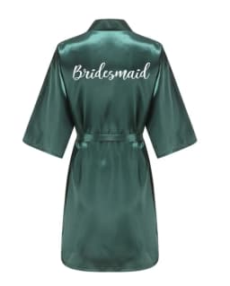 Wedding Party Team Bride Robe With White Letters Kimono Satin Pajamas Bridesmaid Bathrobe YE6522