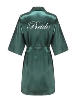 Wedding Party Team Bride Robe With White Letters Kimono Satin Pajamas Bridesmaid Bathrobe YE6522