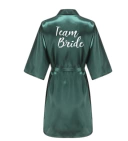 Wedding Party Team Bride Robe With White Letters Kimono Satin Pajamas Bridesmaid Bathrobe YE6522
