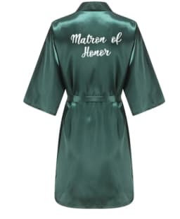 Wedding Party Team Bride Robe With White Letters Kimono Satin Pajamas Bridesmaid Bathrobe YE6522
