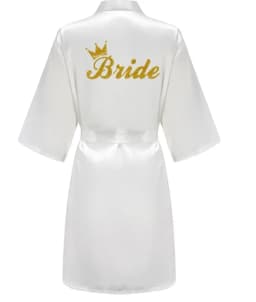 Wedding Party Team Bride Robe With White Letters Kimono Satin Pajamas Bridesmaid Bathrobe YE6522