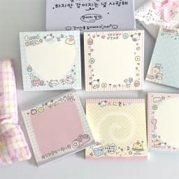 MINKYS 50 Sheets Kawaii Puppy Square Memo Pads Paper To Do List Journal Note Paperlaria DIY Material Stationery