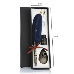 1 Set Retro Classic Texture Practical Calligraphy Feather Dip Pen Quill Fountain Writing Portable Durable Wedding Gifts Box