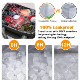 15L Portable Large Insulated Lunch Bag Black Waterproof Leak-proof Thickened Handheld Shoulder Carry Outdoor Picnic Lunch Bag