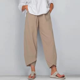 Vintage Print Women Pants Fashion Irregular Casual High Waist Elastic Waist Straight Loose Trousers Summer Lady Cargo Pantalon