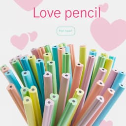 20Pcs/Lot Cute Love Pencil HB Resin Heart Shaped Macaron Color Pen Holder Writing Pen Drawing Pencil Sketch Kids School Supplies