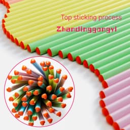 20Pcs/Lot Cute Love Pencil HB Resin Heart Shaped Macaron Color Pen Holder Writing Pen Drawing Pencil Sketch Kids School Supplies