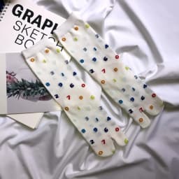 Colorful Cartoon Combed Cotton Women's Two Toe Socks Grapes Waves Carp Japanese Harajuku Funny Cute Sandals Tabi Socks Sokken