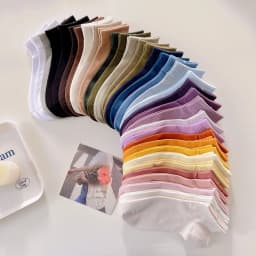 10/15 Pcs of Fashionable Classic and High-Quality Summer Candy Colored Women's Socks Comfortable Soft and Casual Short Socks